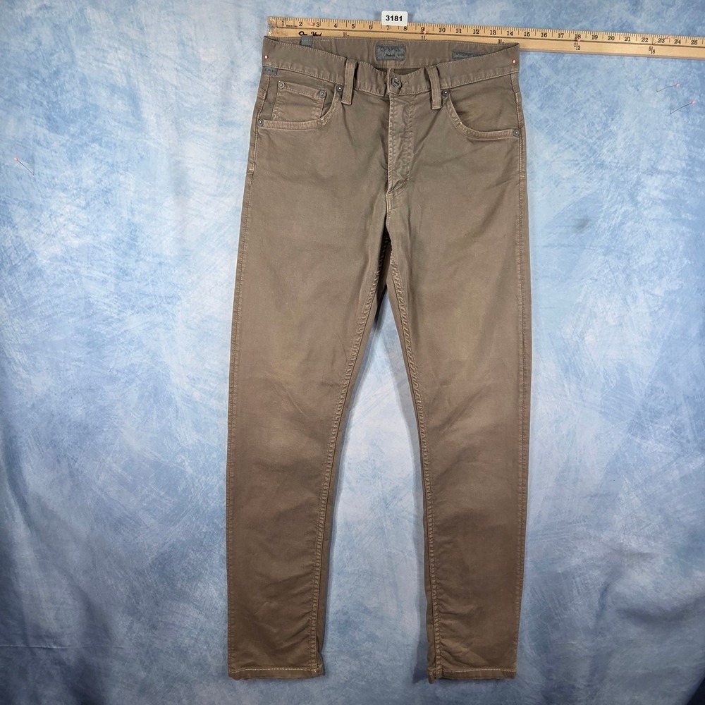 Citizens of Humanity Bowery Slim Fit Pants Mens 29 Brown Taupe Stretch Chino